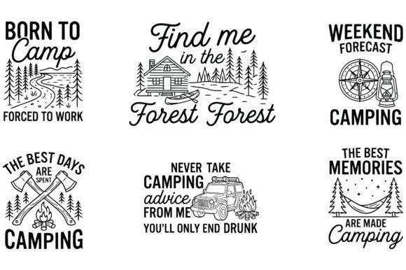 Camping SVG Bundle - Funny Forest Forest Graphics for Crafts