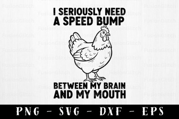 Chicken Filter Brain Mouth SVG PNG Funny Graphics for Crafts