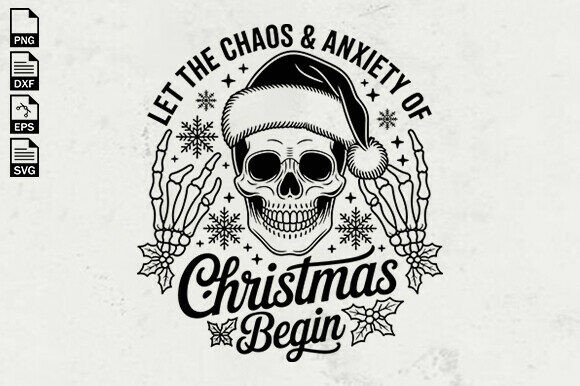 Funny Christmas Anxiety SVG Graphics for Crafts
