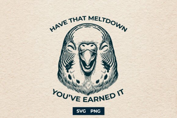 Funny Meltdown Budgie SVG PNG Design for Crafts and Graphics