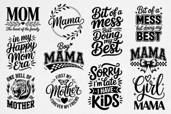 Funny Mom Quotes SVG Bundle for Graphics and Crafts