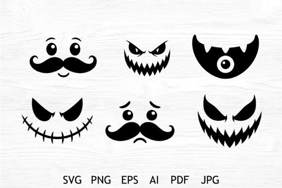 Funny Monster Face SVG Bundle for Graphics and Crafts