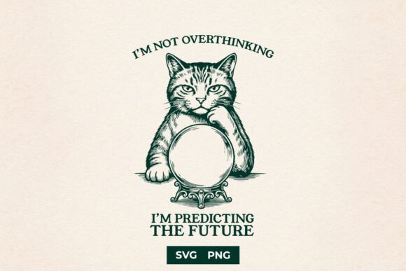Funny Overthinking Cat SVG Design for Crafts and Graphics