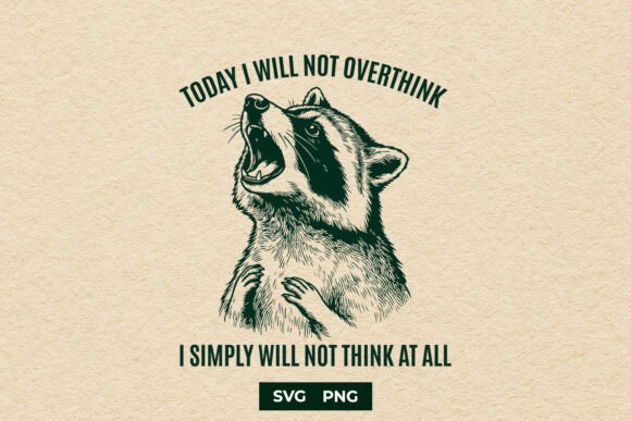 Funny Overthinking Raccoon SVG Meme for Graphics and Crafts