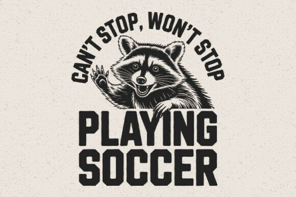 Funny Raccoon Soccer SVG for Crafts and Graphics