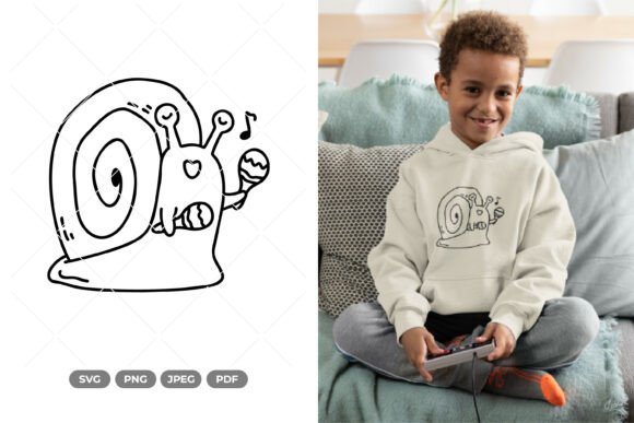 Funny Snail Doodle SVG Clipart for Crafts and Graphics