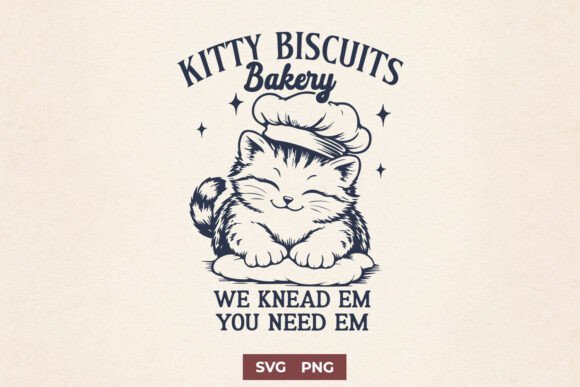 Kitty Biscuits Bakery SVG PNG: A Playful Graphic for Crafts and Content
