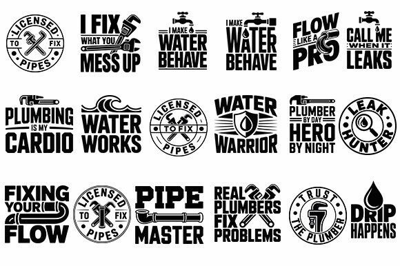 Plumber SVG Bundle Funny Quotes for Crafts and Graphics