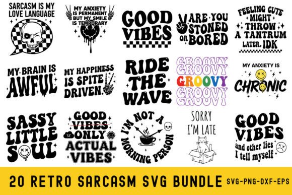 Retro Sarcasm Svg Bundle for Blogs and Crafts